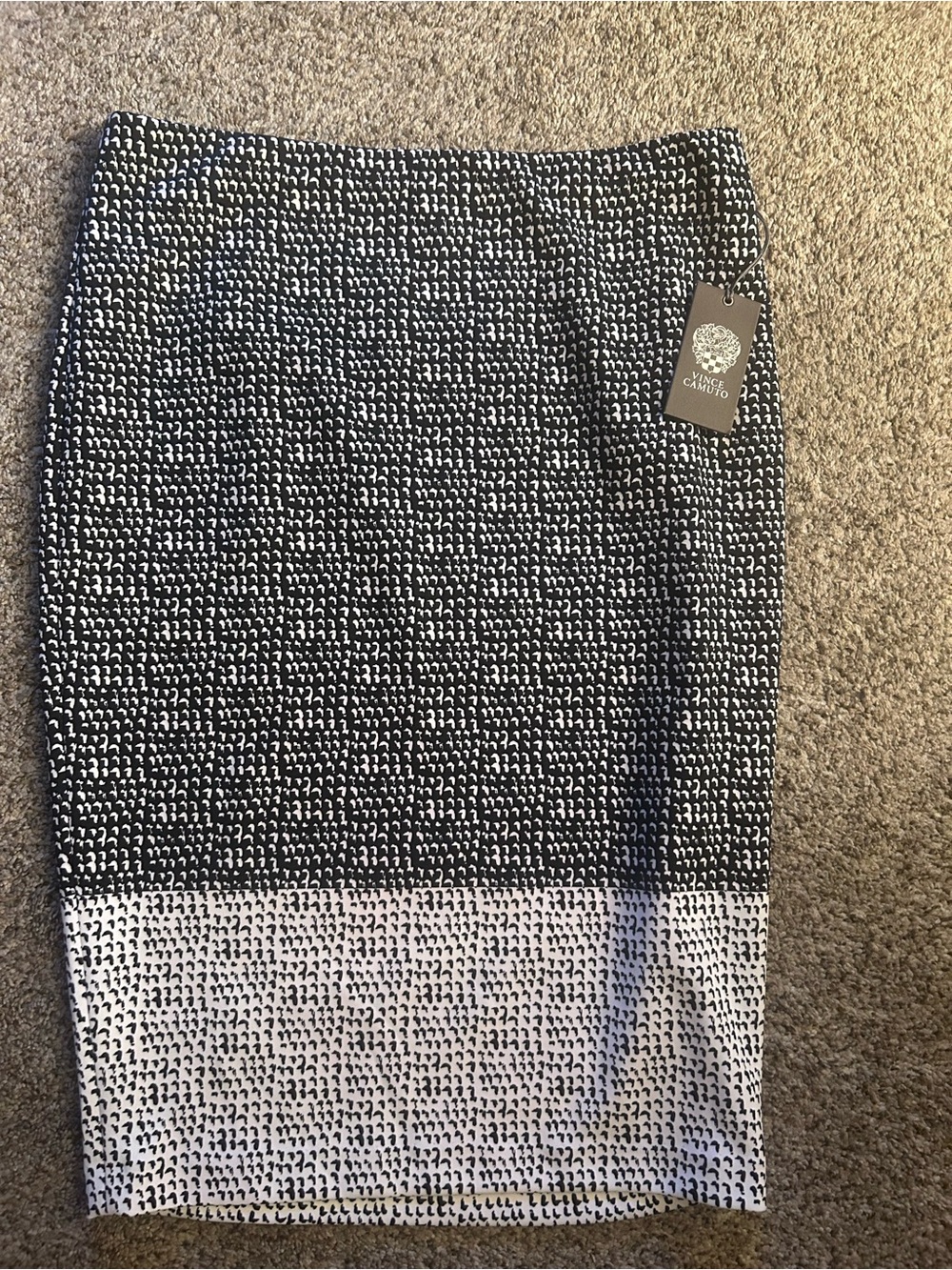Vince Camuto Black and White Colorblock Pencil Skirt